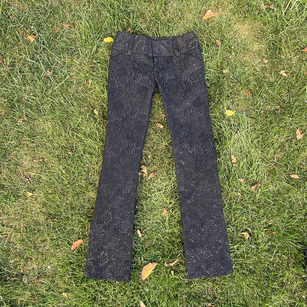 Alice and Olivia black lace pants